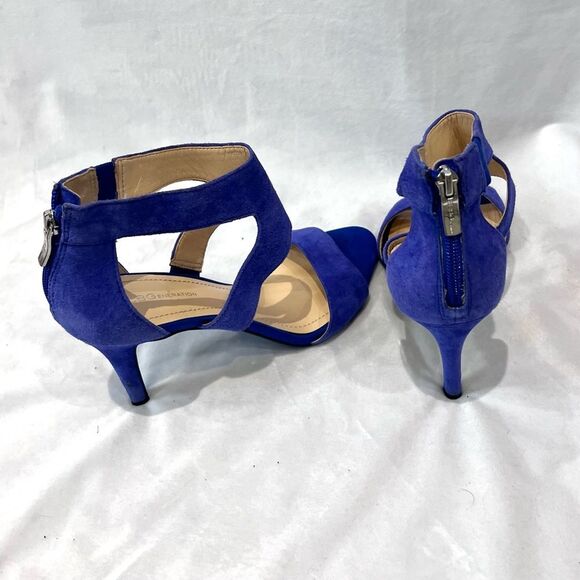 BCBGeneration blue wide strap faux suede sandal heels size 10 NWOB - Picture 2 of 5